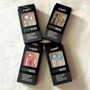 4 iCoverBuds Ear Buds With Built In Microphone and Push to Talk Button.